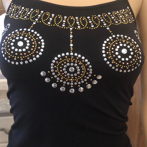 Sens Women's Black Tank with metallic beading - Picture 5 of 6